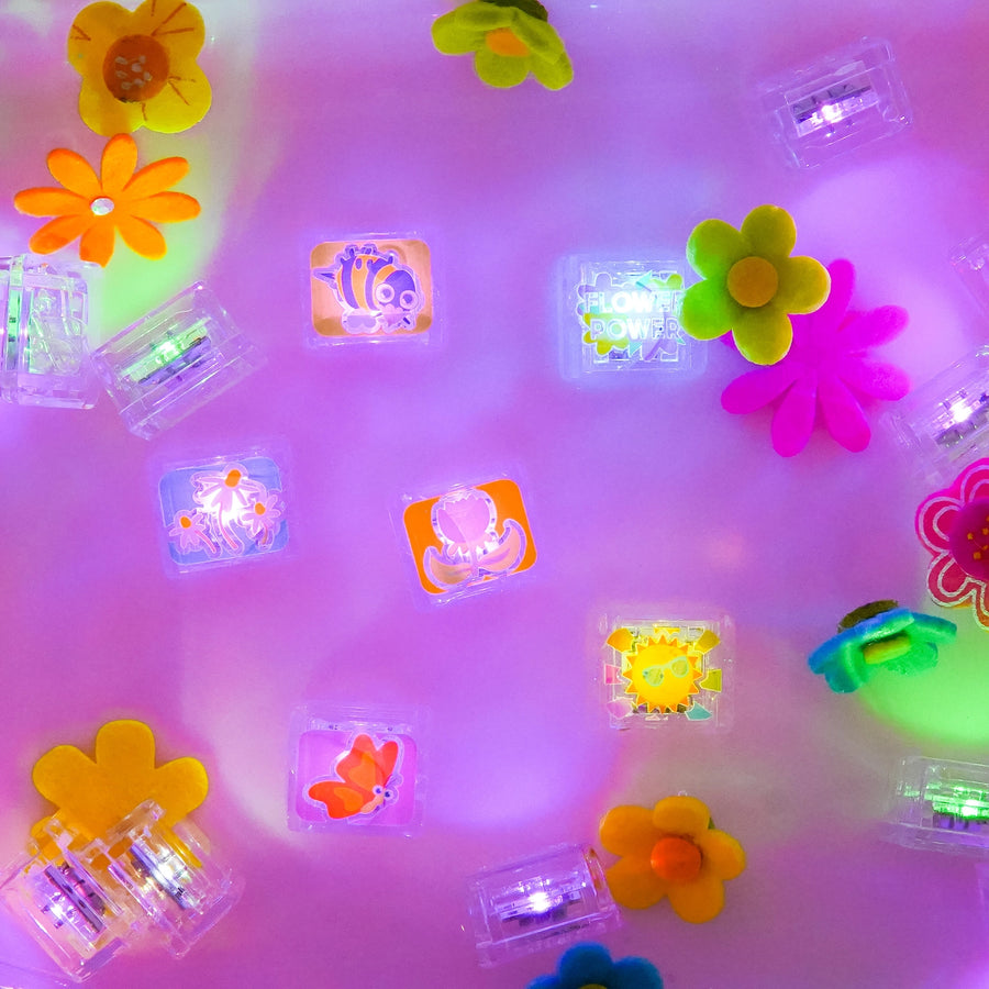 Flower Power Light Up Cubes - 6 pack