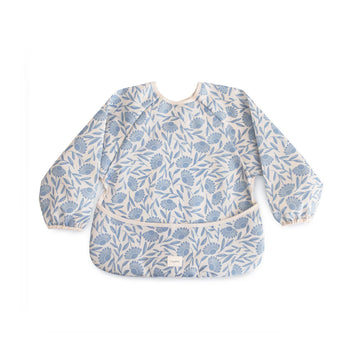 Long Sleeve Bib - Blue Flowers