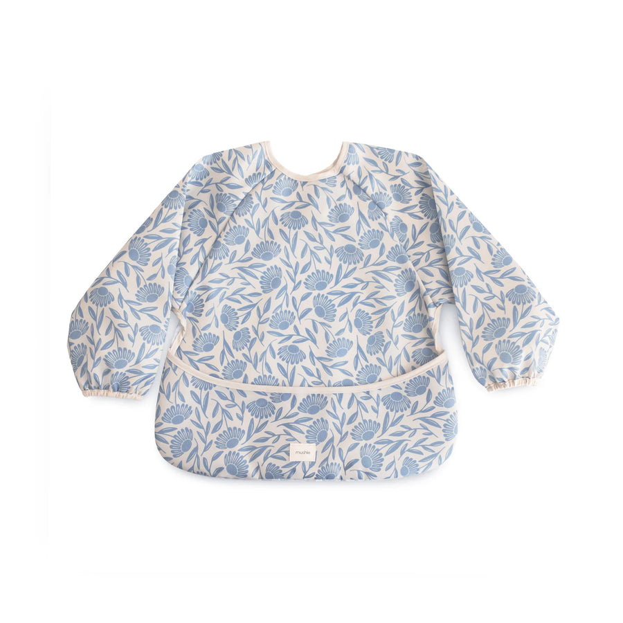 Long Sleeve Bib - Blue Flowers