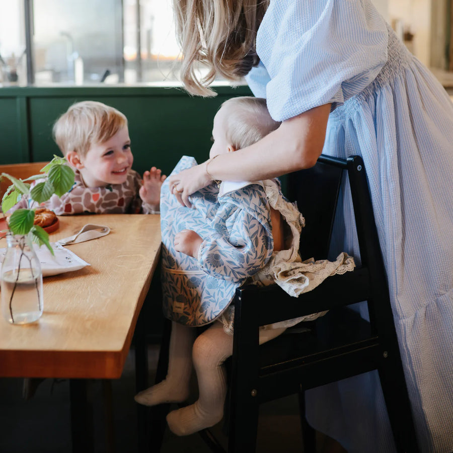Long Sleeve Bib - Blue Flowers