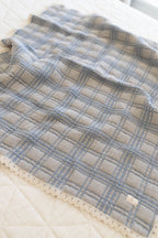 French Plaid Blanket - Bluebell