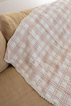 French Plaid Blanket - Petal