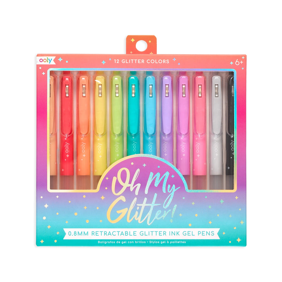 Oh My Glitter! Retractable Glitter Gel Pens (Set of 12)