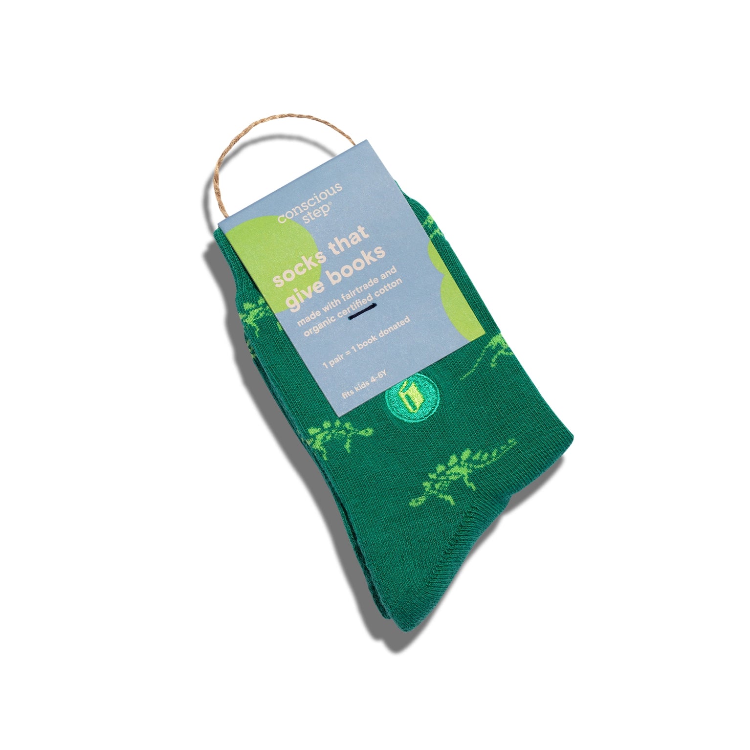 Socks That Give Books - Green Dinosaurs