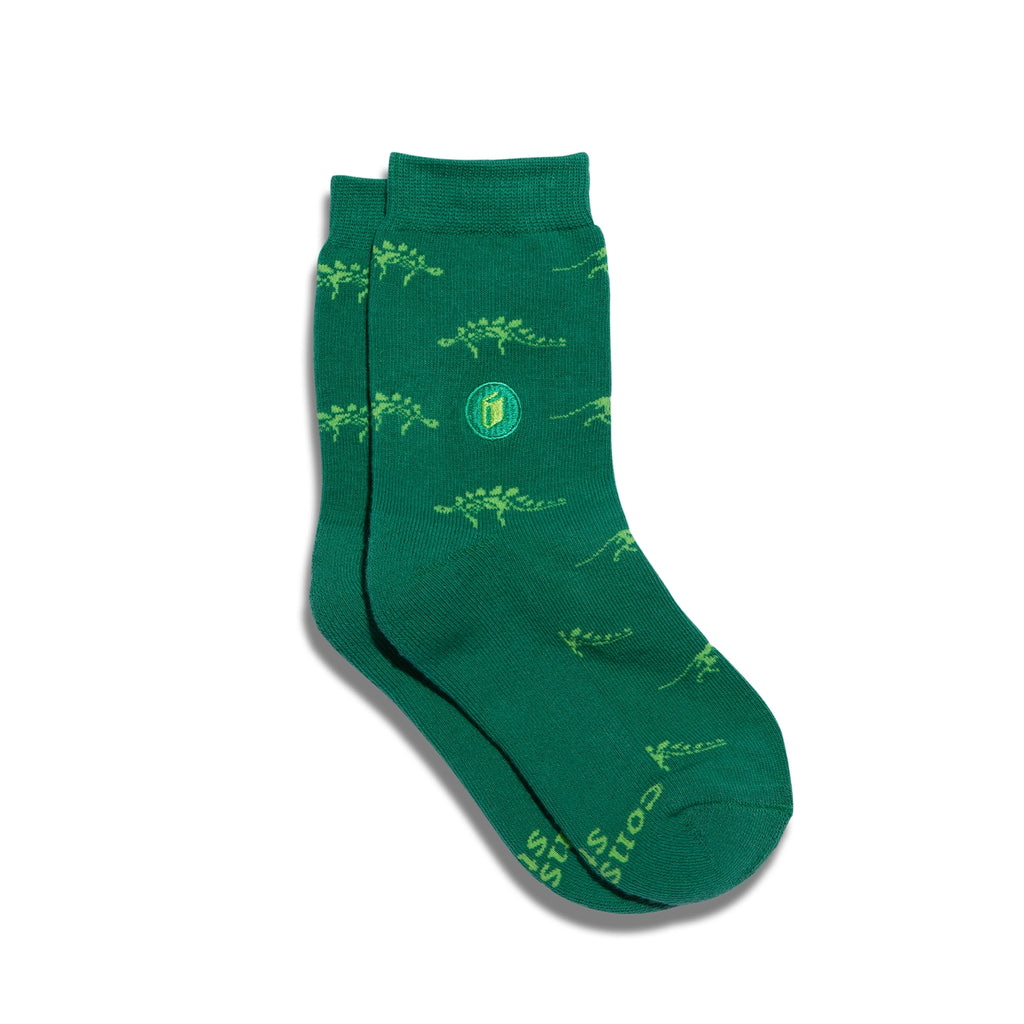 Socks That Give Books - Green Dinosaurs