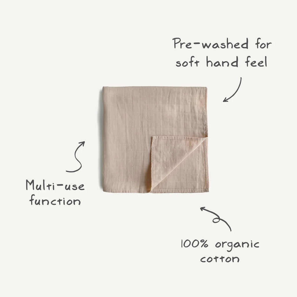 Organic Cotton Muslin Swaddle - Happy Flowers Check