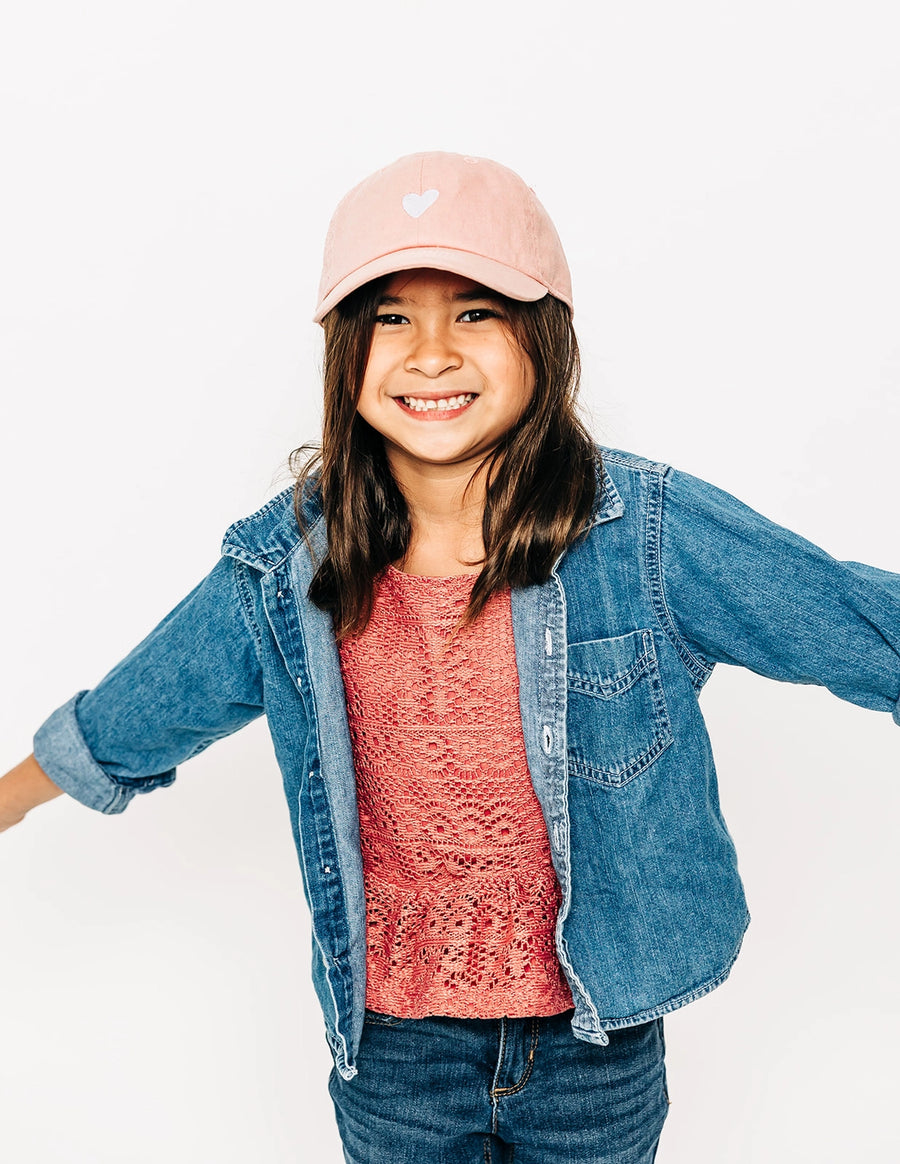 Dusty Rose Tiny Heart Hat