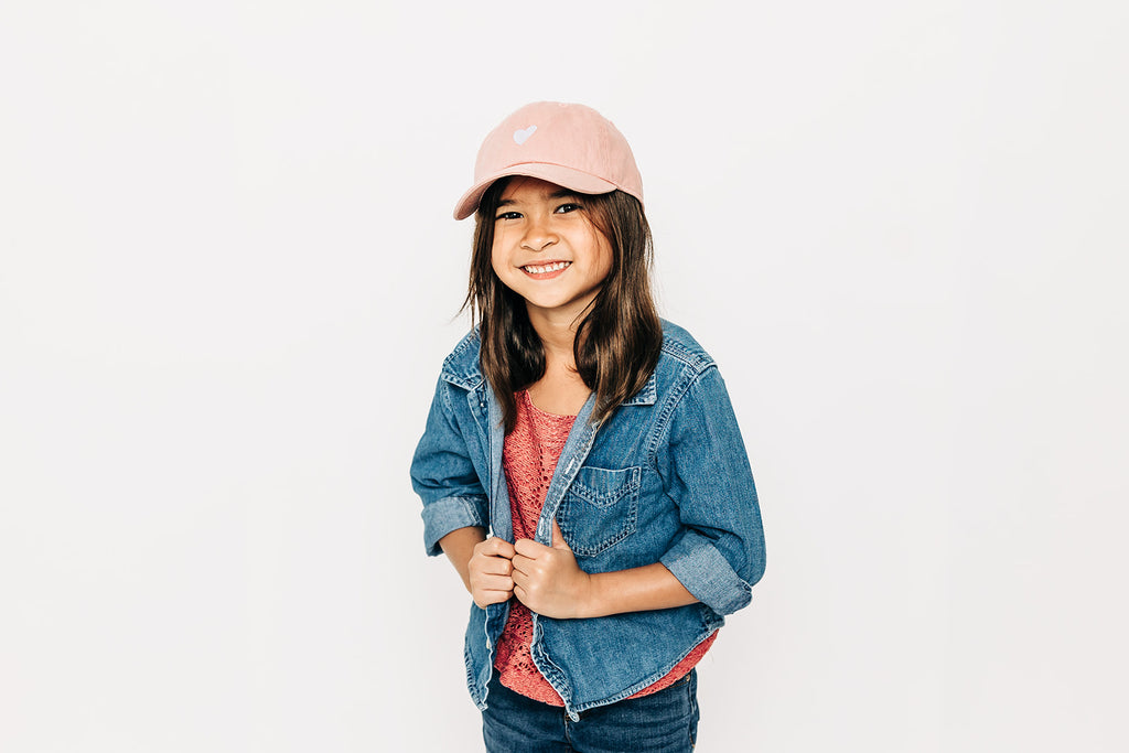 Dusty Rose Tiny Heart Hat