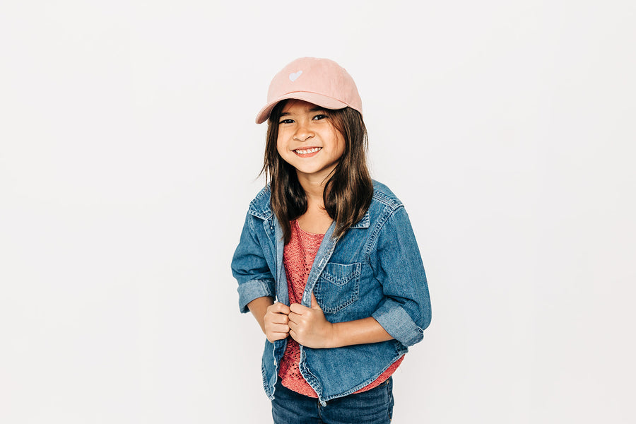 Dusty Rose Tiny Heart Hat