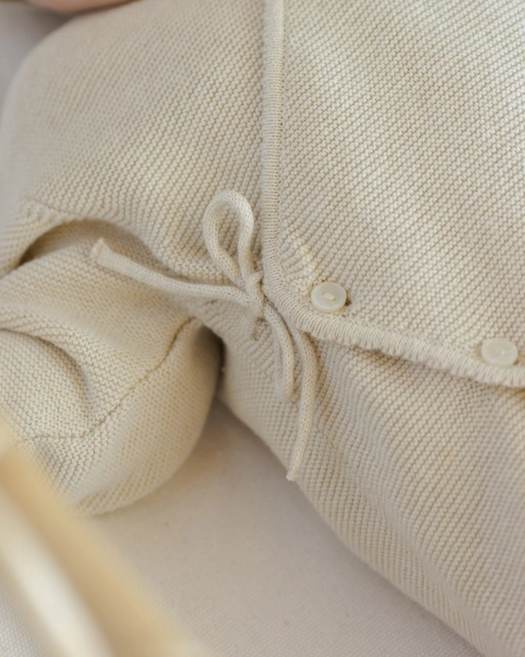 Heathered Natural Wrap Knit Footie