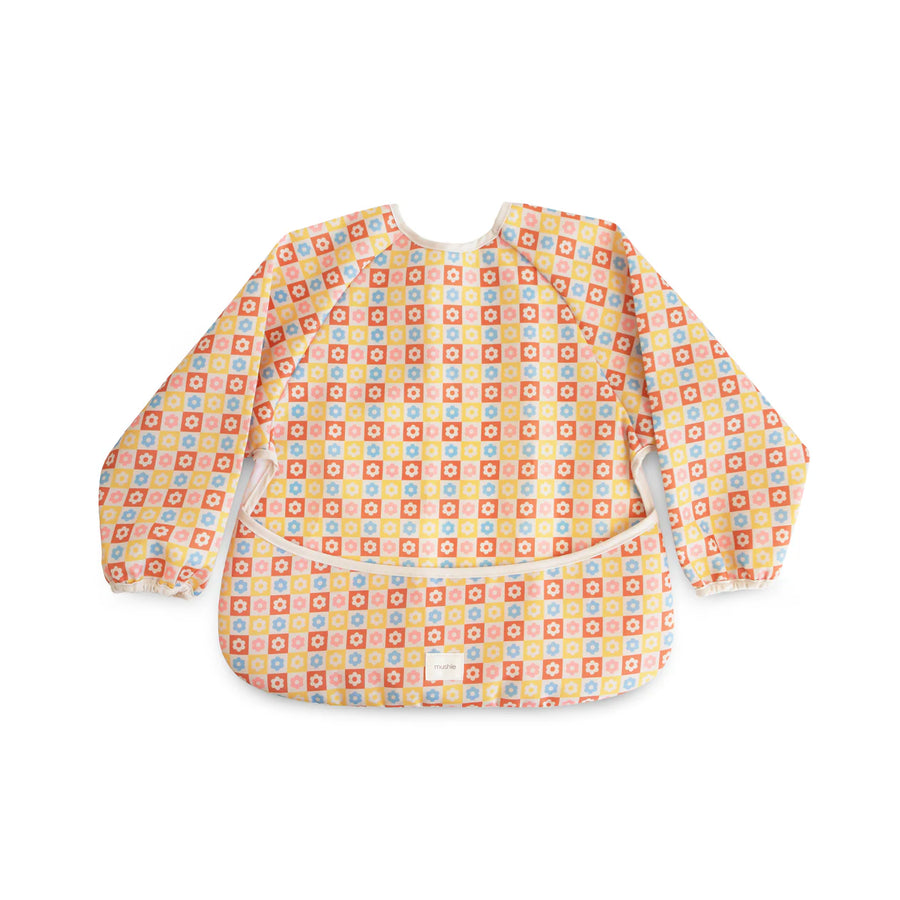 Long Sleeve Bib - Happy Flowers Check