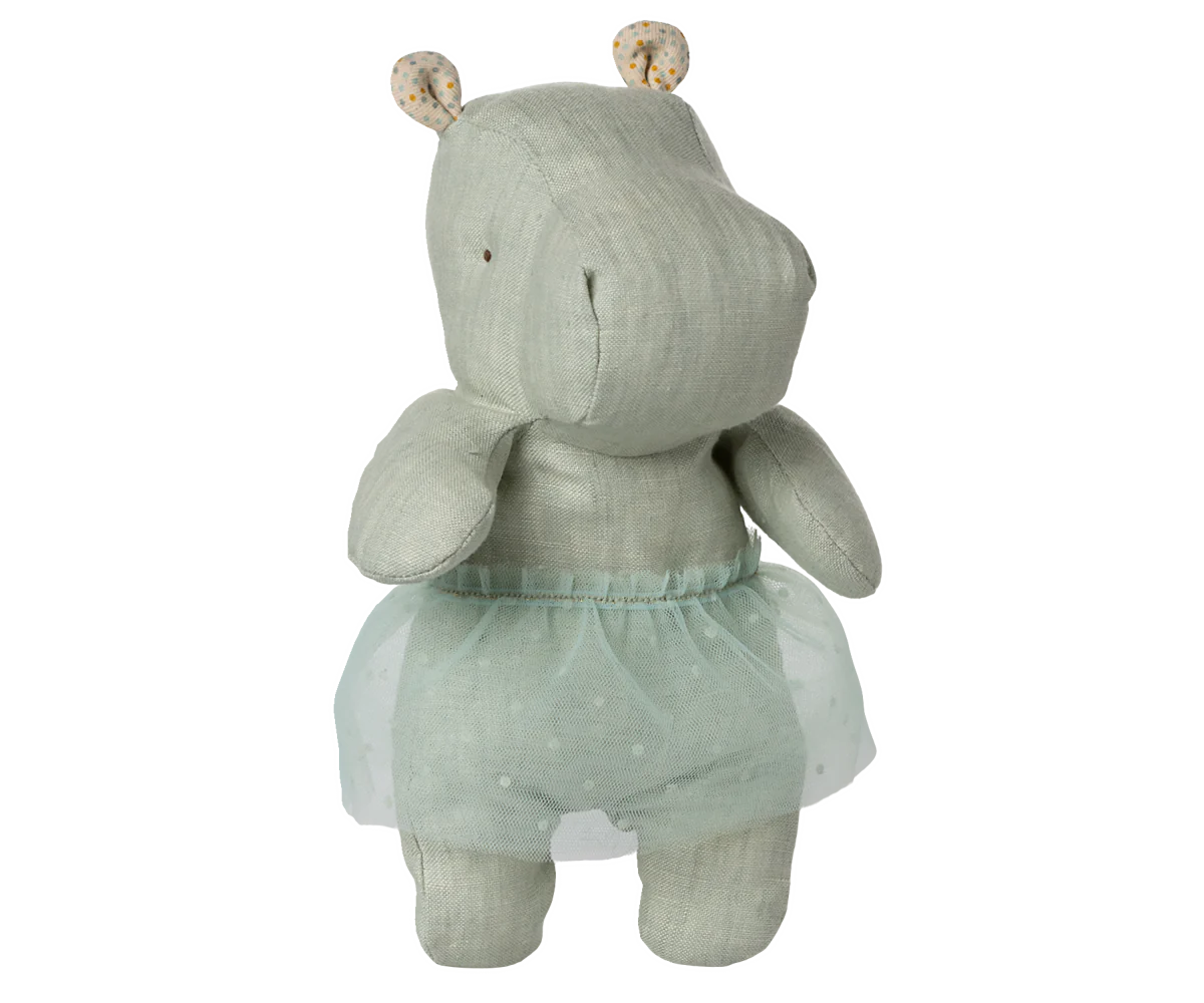 Small Soft Mint Hippo with Skirt