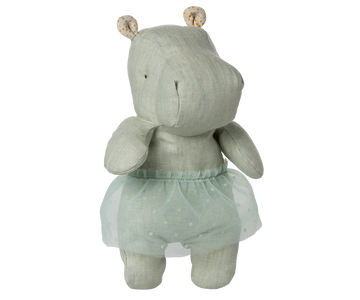 Small Soft Mint Hippo with Skirt