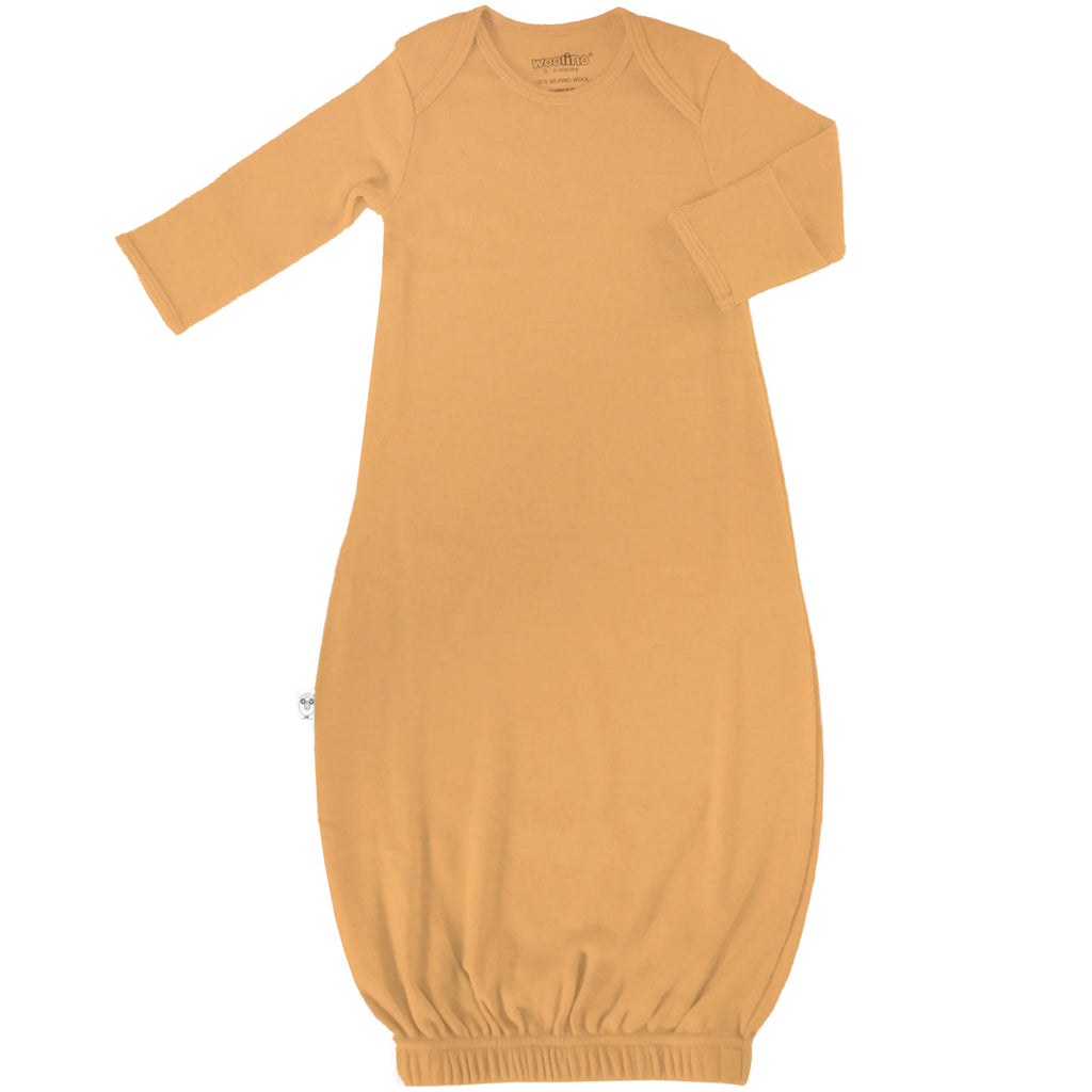 Merino Wool Baby Gown - Honey