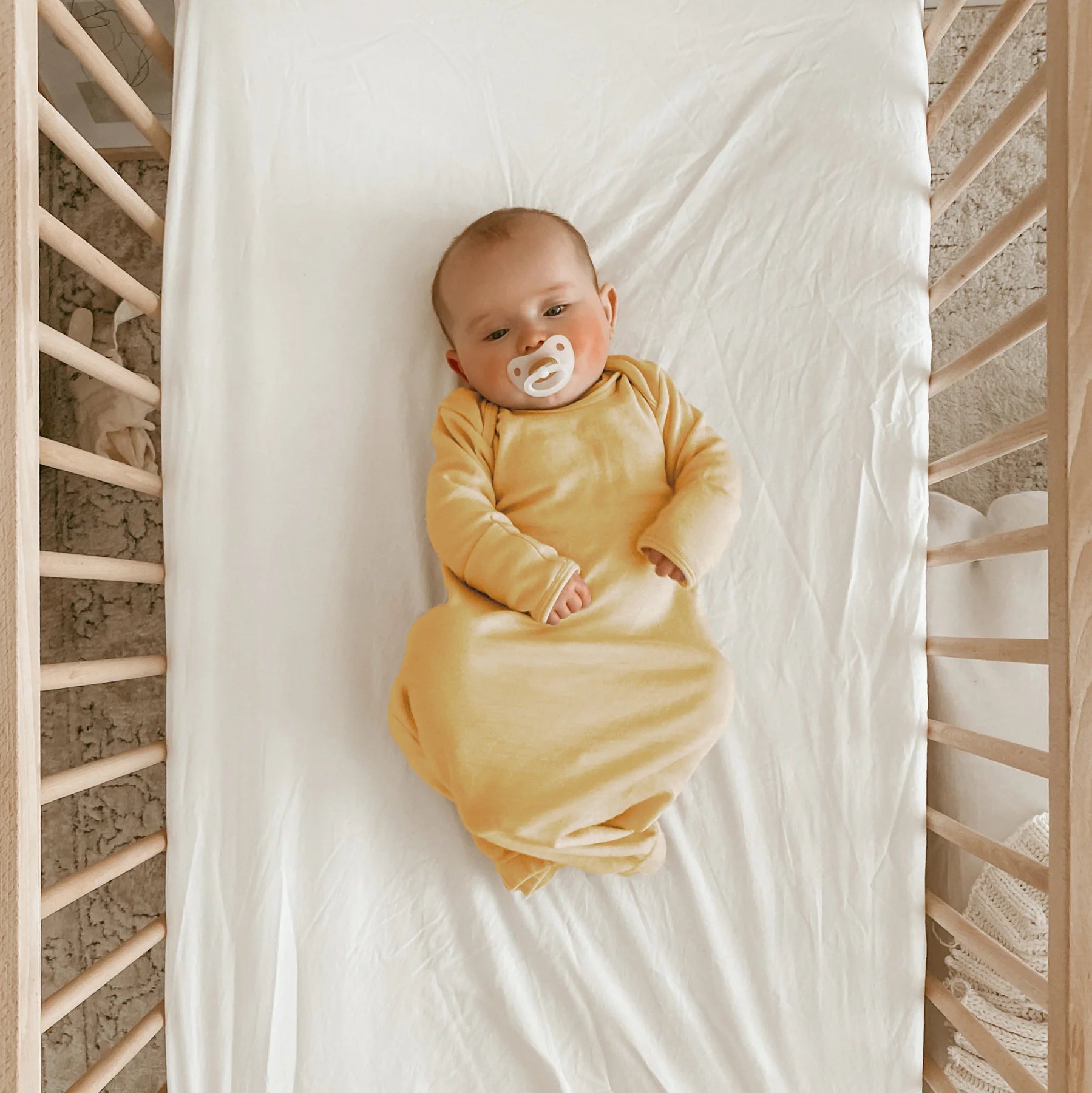 Merino Wool Baby Gown - Honey