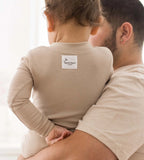 Organic Ribbed Zip Pajamas - Hummus
