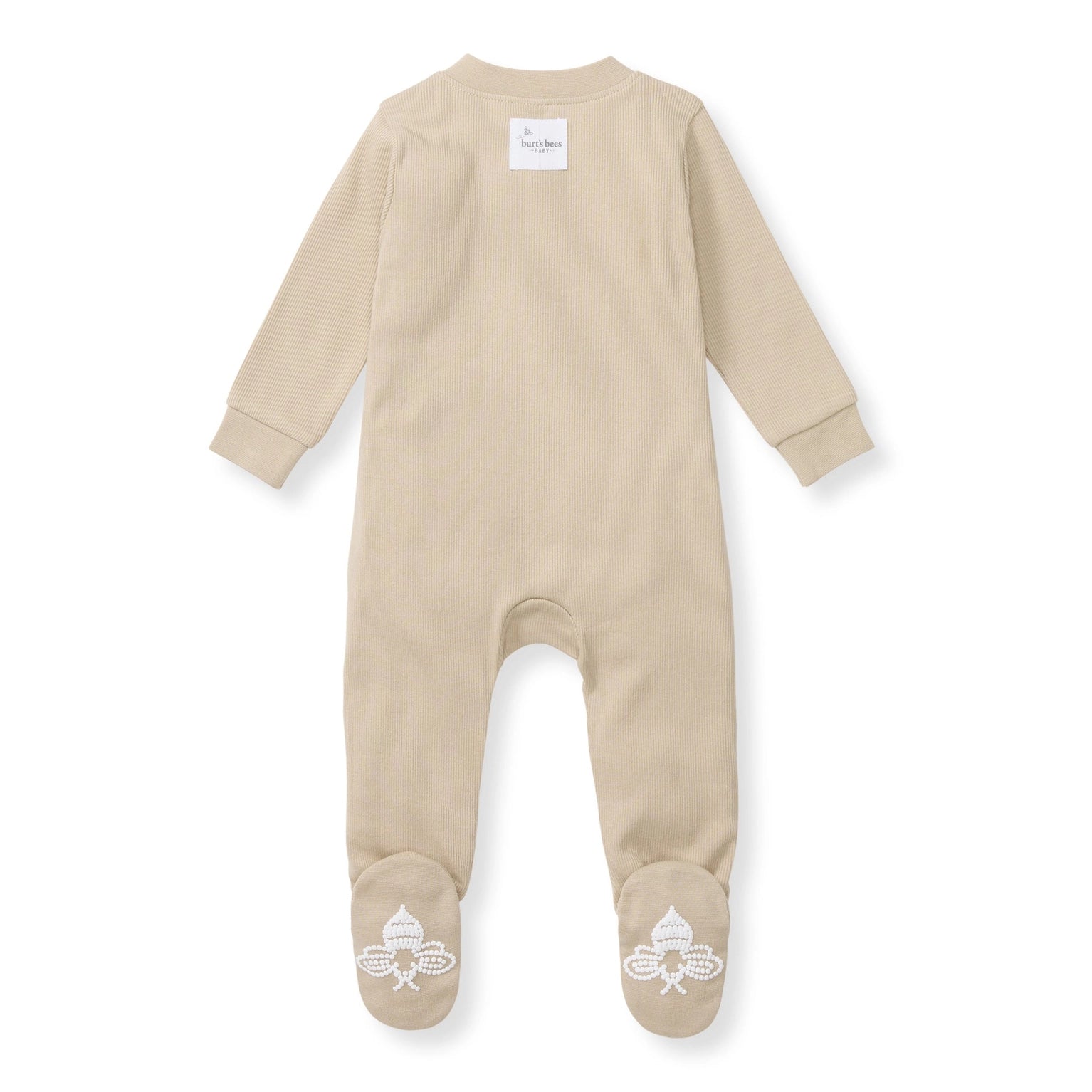 Organic Ribbed Zip Pajamas - Hummus