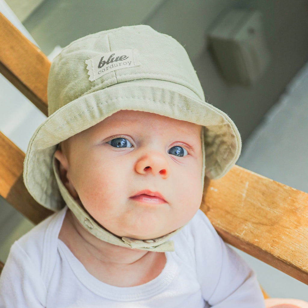 Beige Linen Bucket Hat