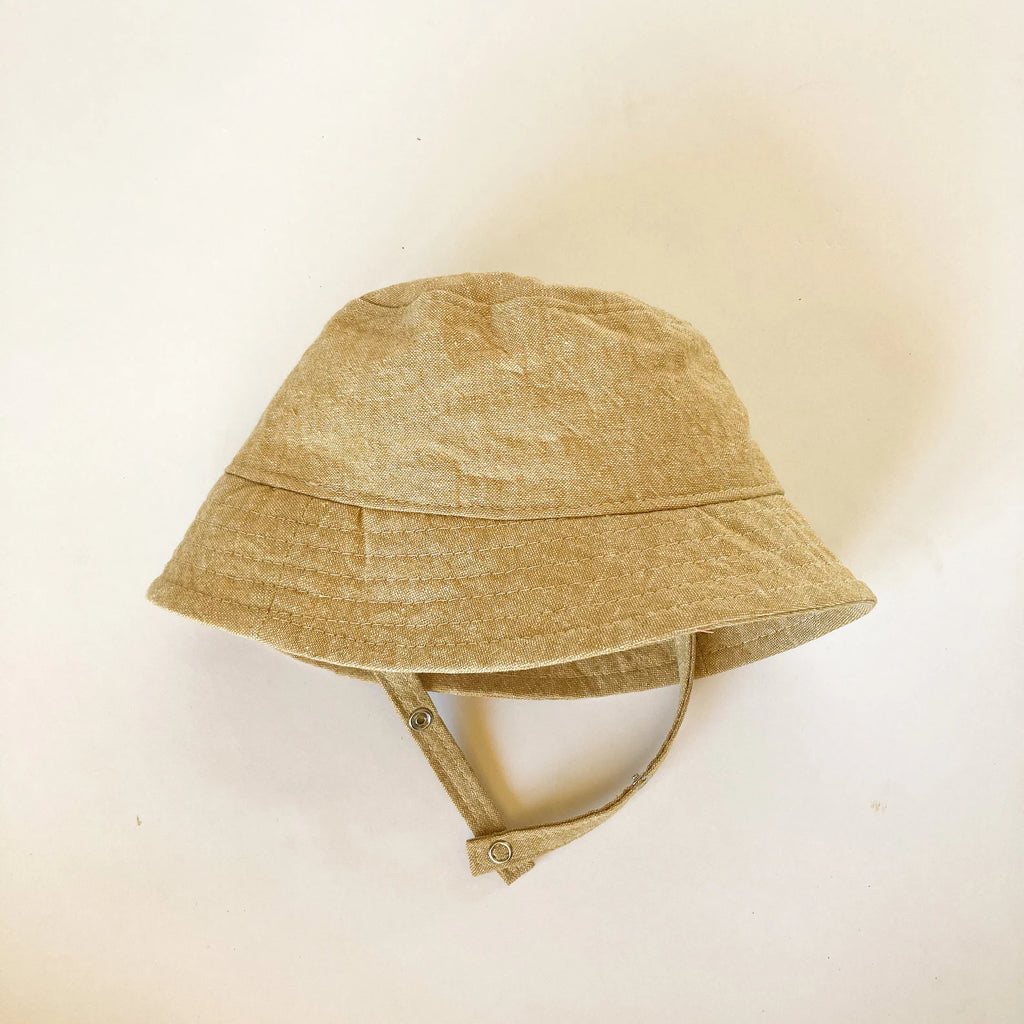 Tan Linen Bucket Hat