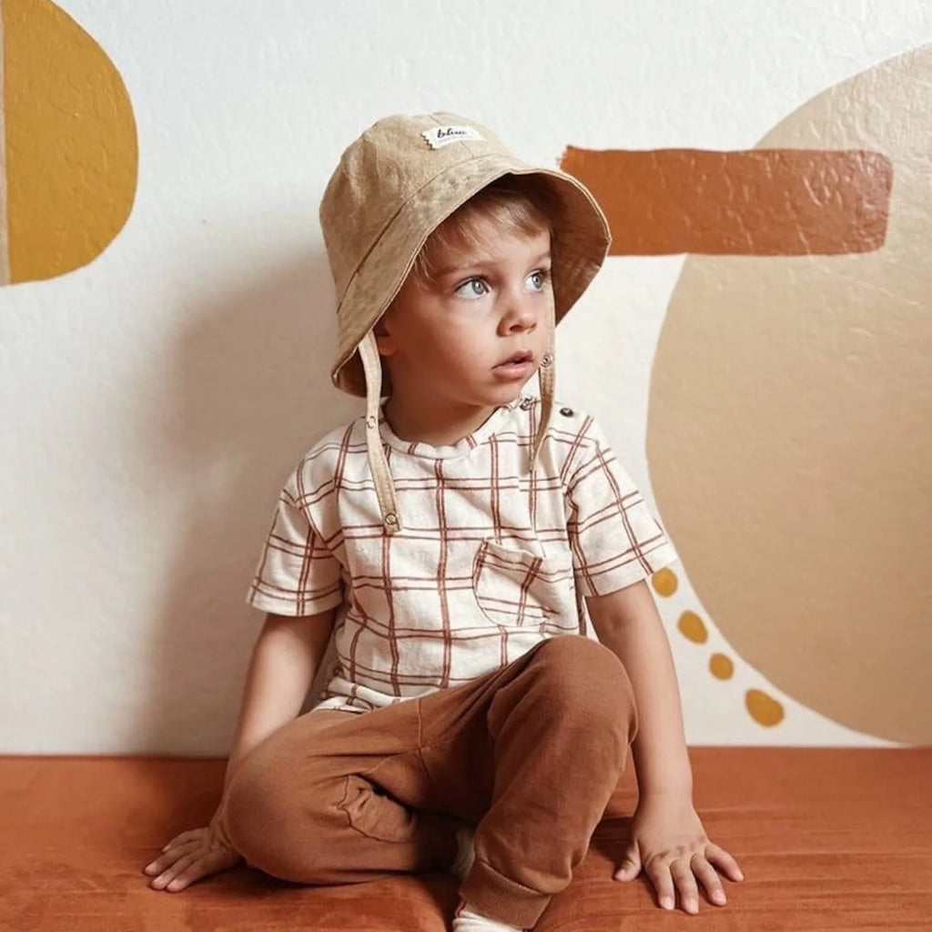 Tan Linen Bucket Hat