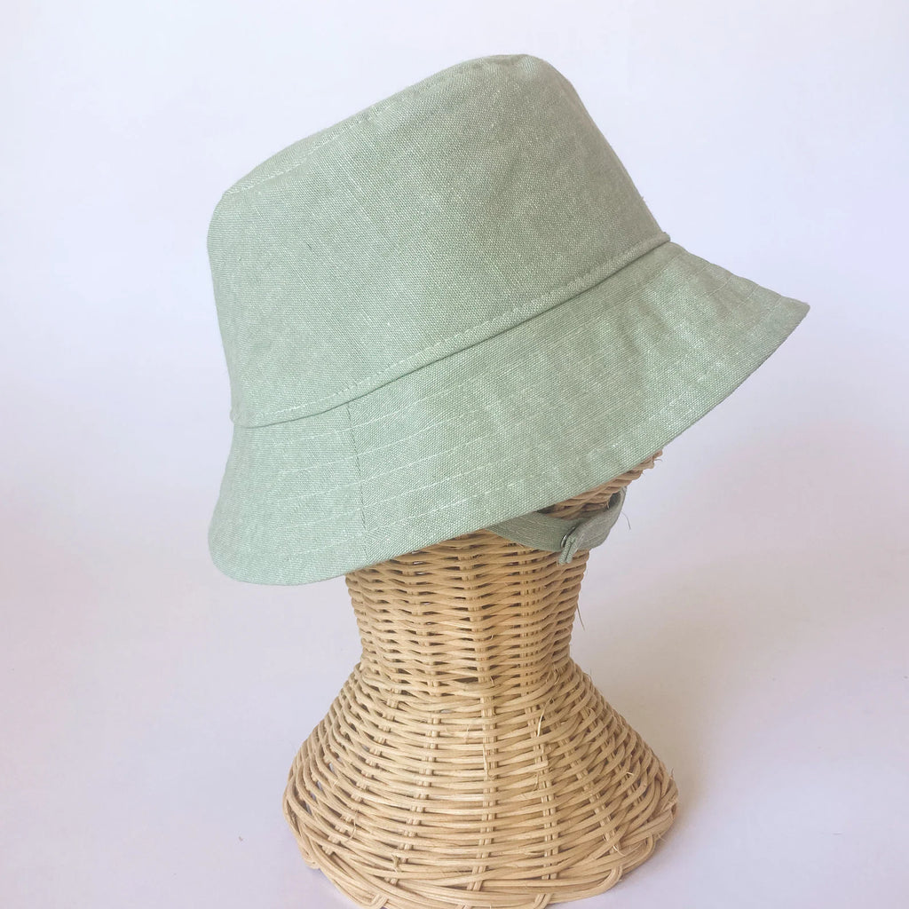 Mint Green Linen Bucket Hat