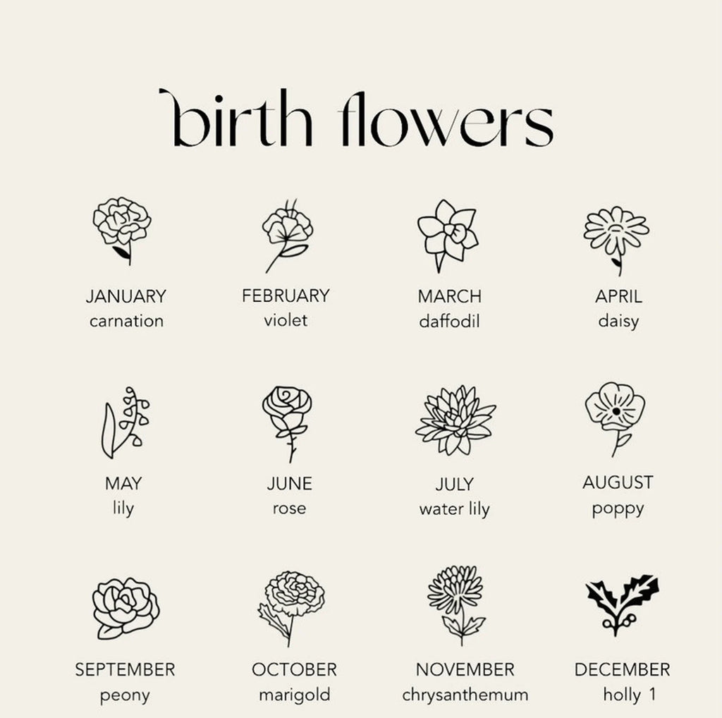 Birth Flower Necklace Chain
