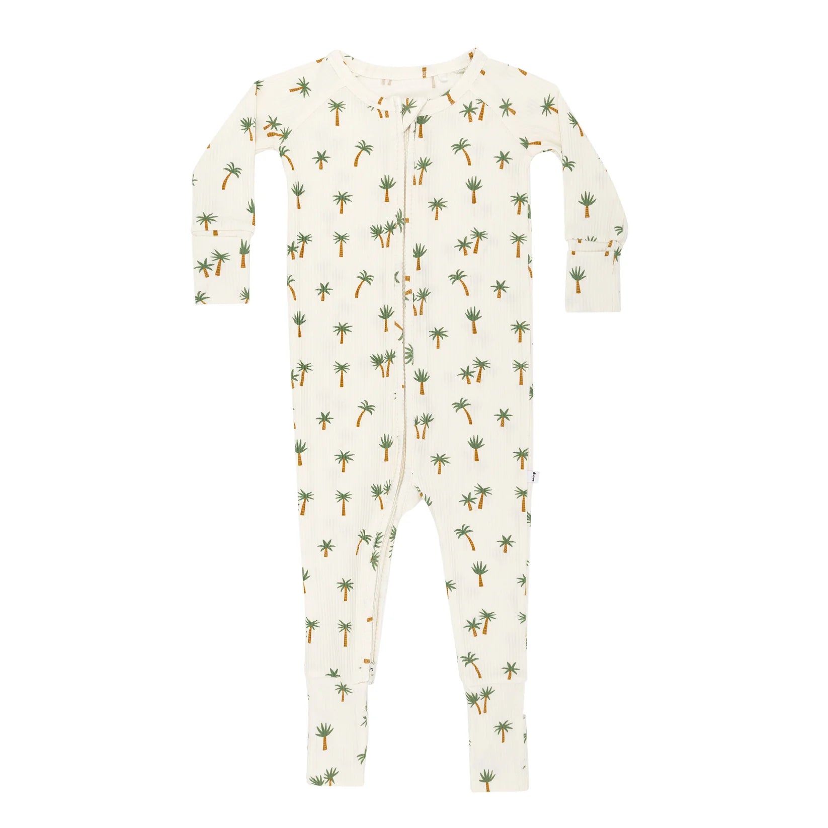 Island Palm Trees Ribbed Zip Romper