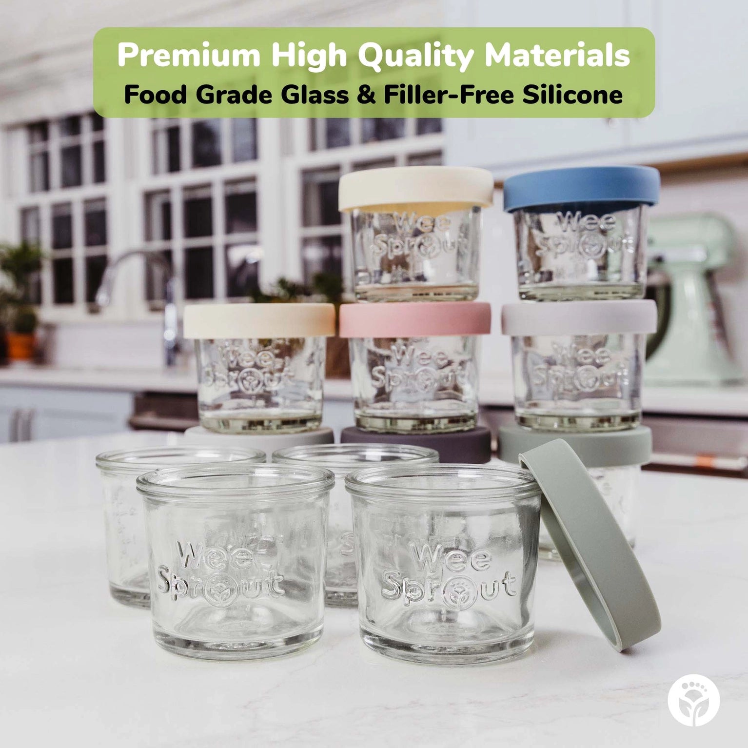 4oz Glass Jars & Lids - Set of 6