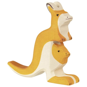 Wooden Kangaroo With Young