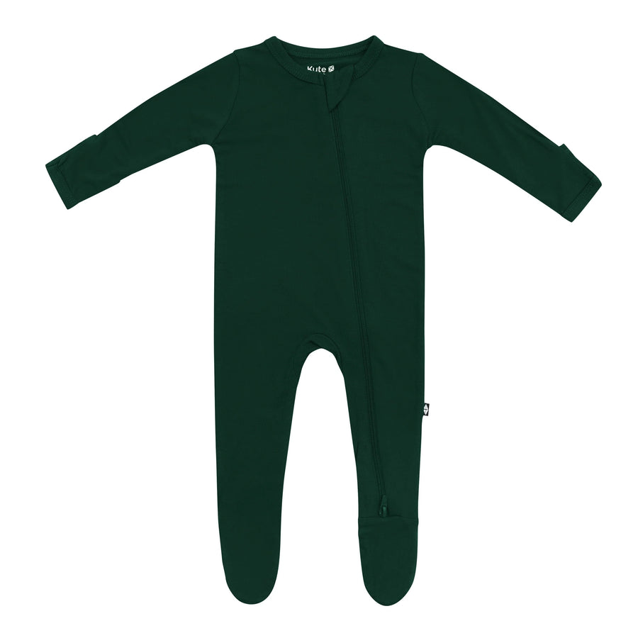 Evergreen Bamboo Zippered Footie