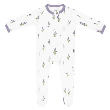 Lavender Bamboo Zippered Footie