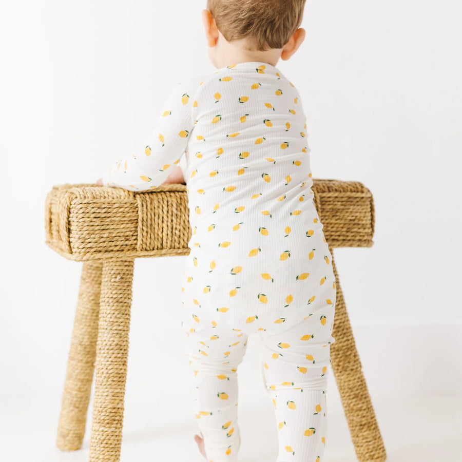 Lemons Ribbed Zip Romper