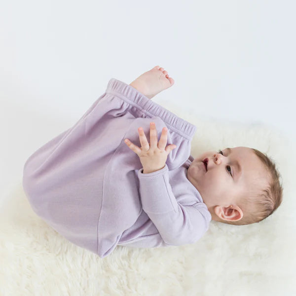 Merino Wool Baby Gown - Lilac