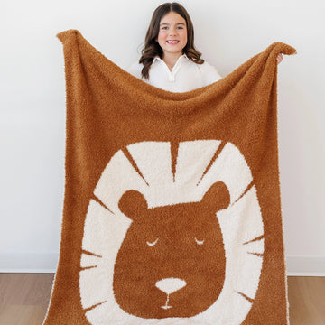 Lion Double-Layer Bamboni Receiving Blanket