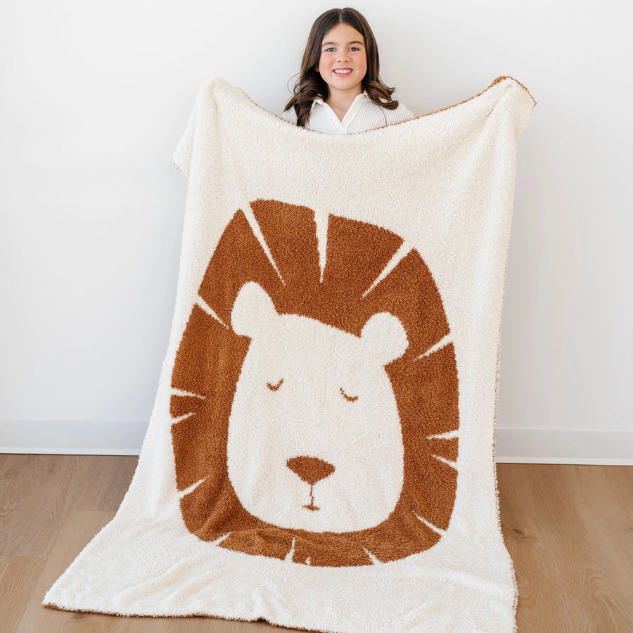 Lion Double-Layer Bamboni Receiving Blanket