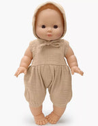 Baby Louis with Latte Romper & Bonnet (34cm)