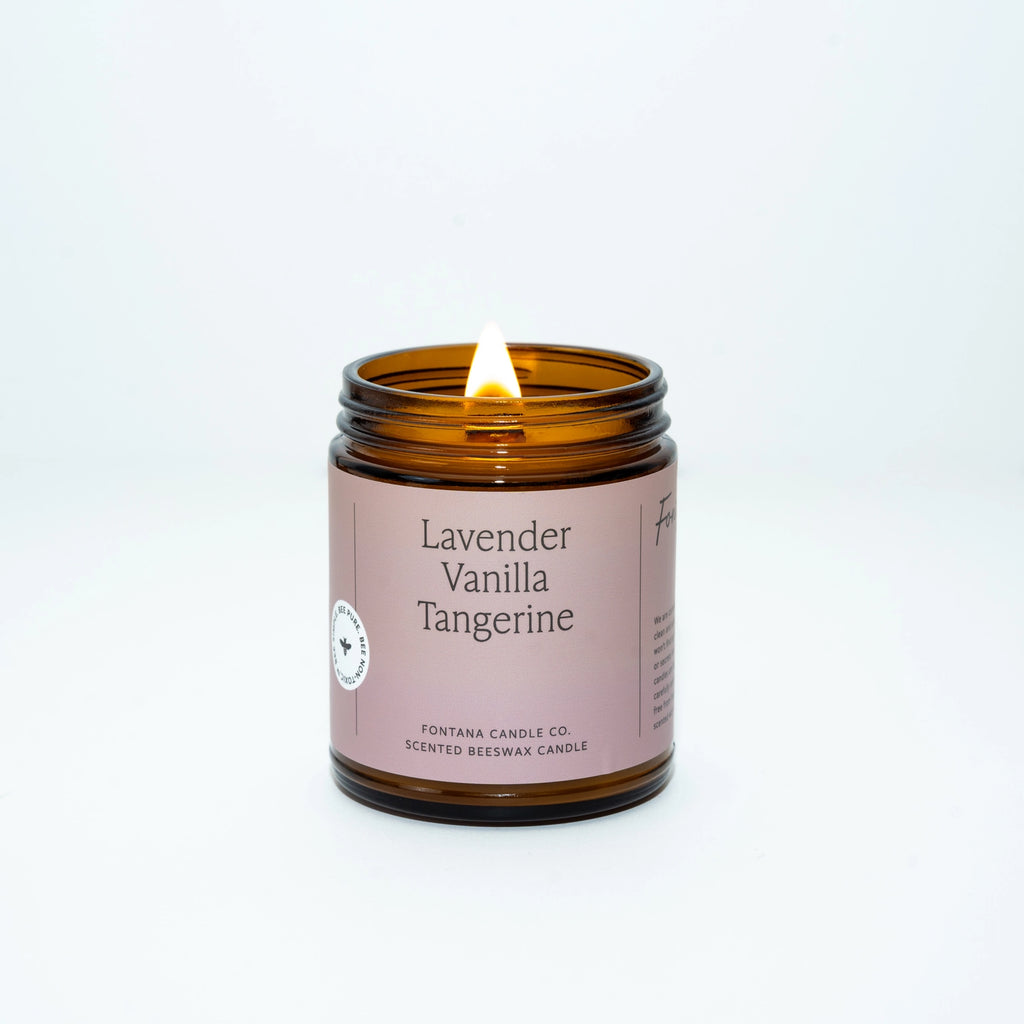 Lavender Vanilla Tangerine Essential Oil Beeswax Candle