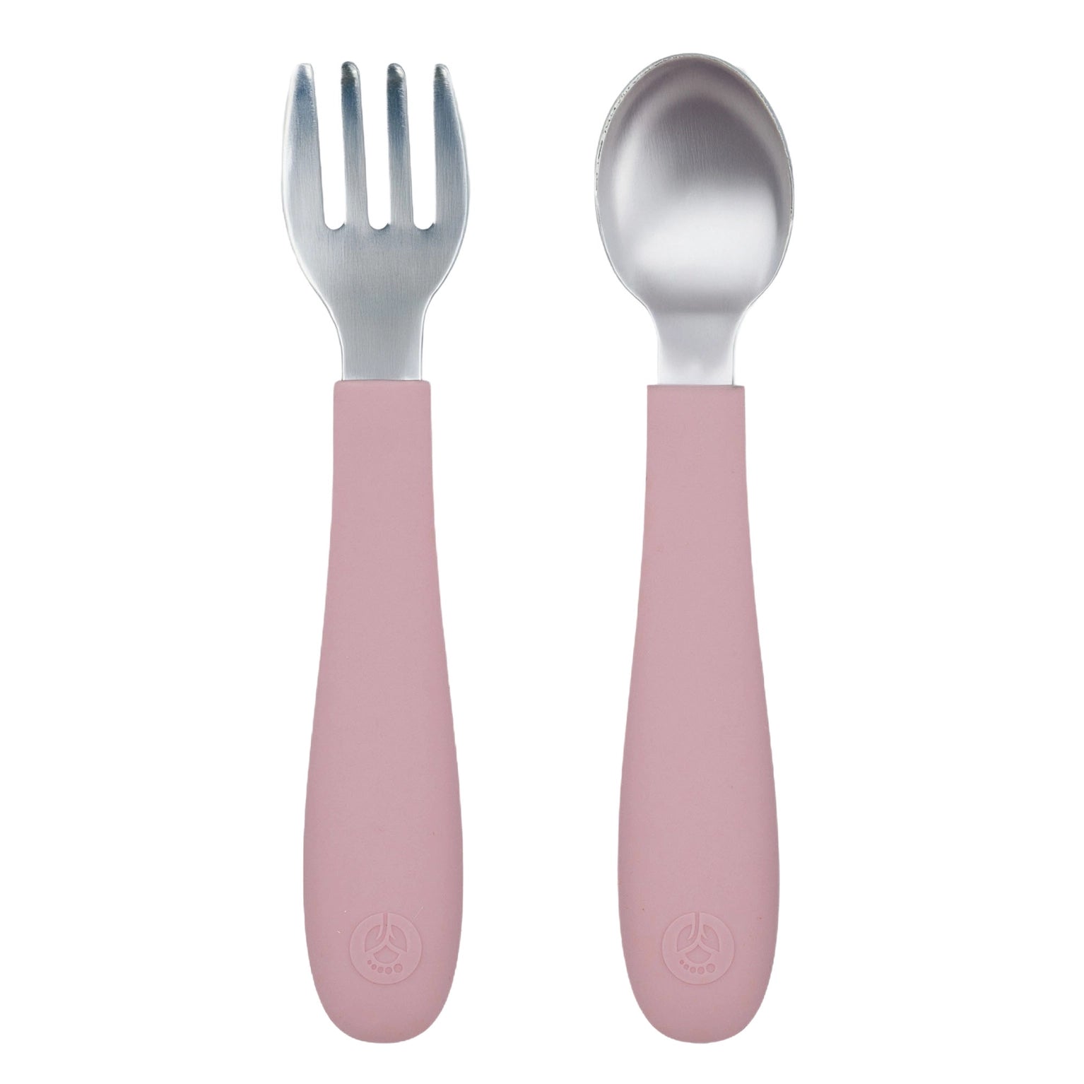 Stainless Steel Toddler Utensils - Matte Pink