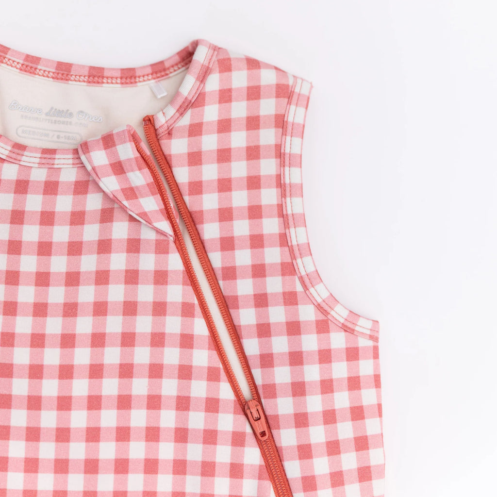 Mauve Small Gingham Sleep Sack (1.0 TOG)
