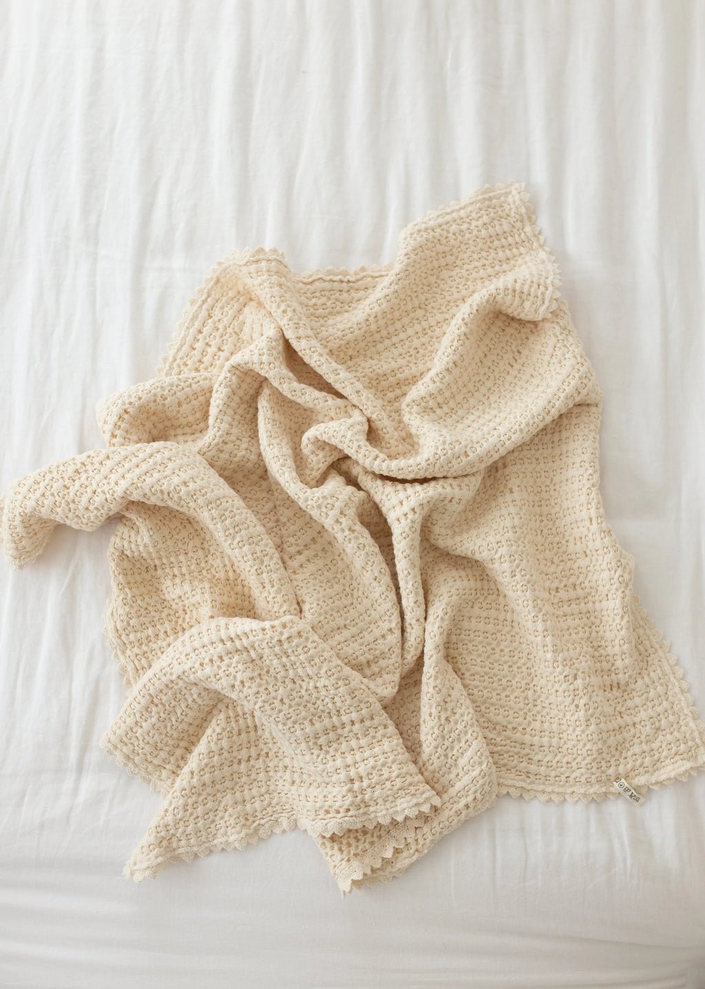 Cozy Waffle Baby Blanket - Milk