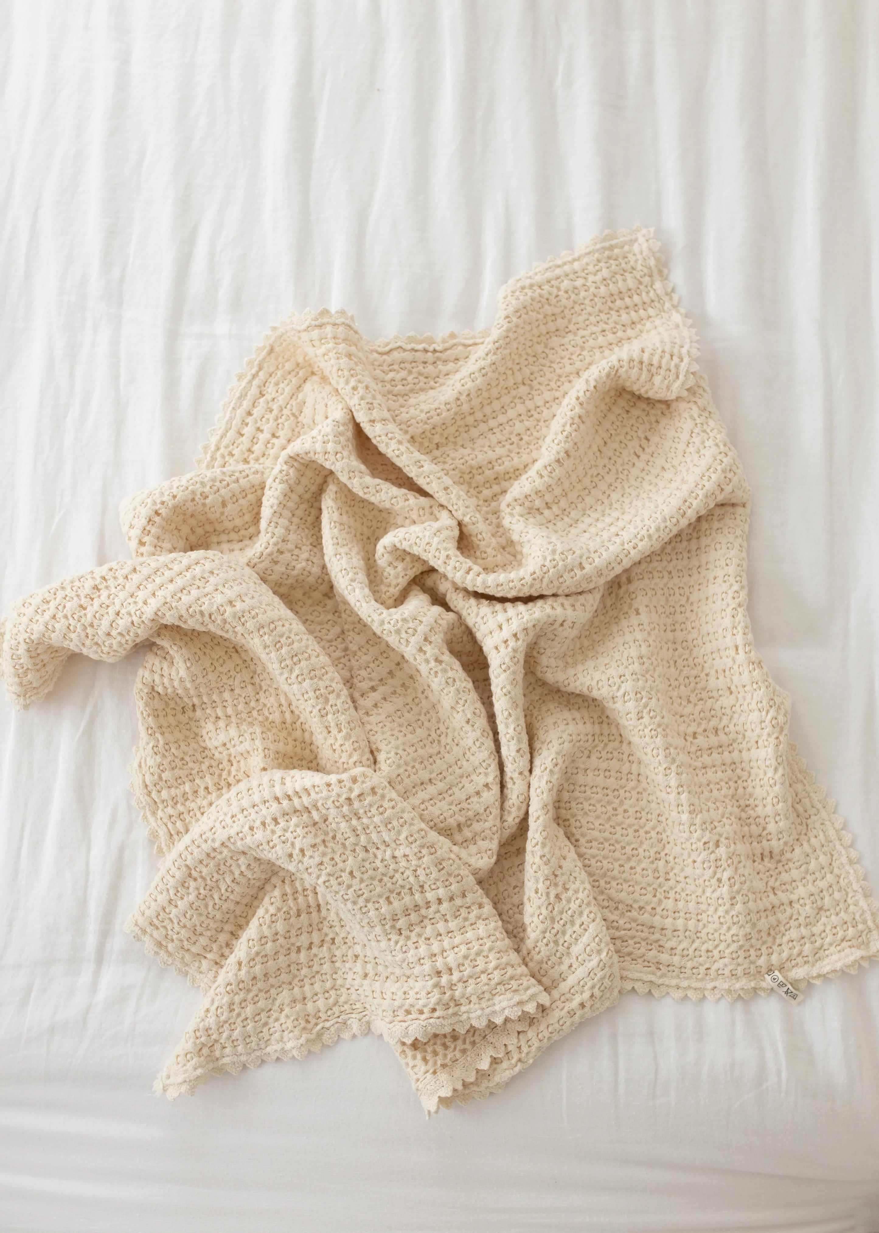 Cozy Waffle Baby Blanket - Milk