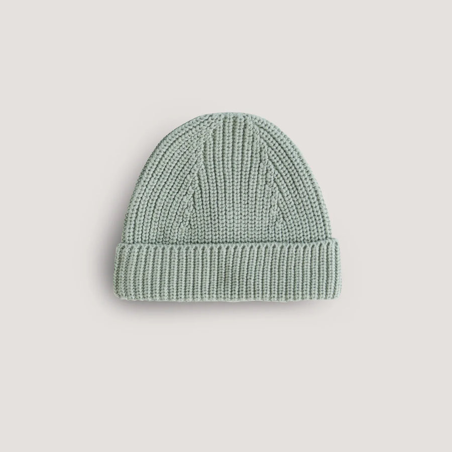 Light Mint Organic Cotton Chunky Knit Beanie