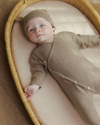 Heathered Mocha Wrap Knit Footie
