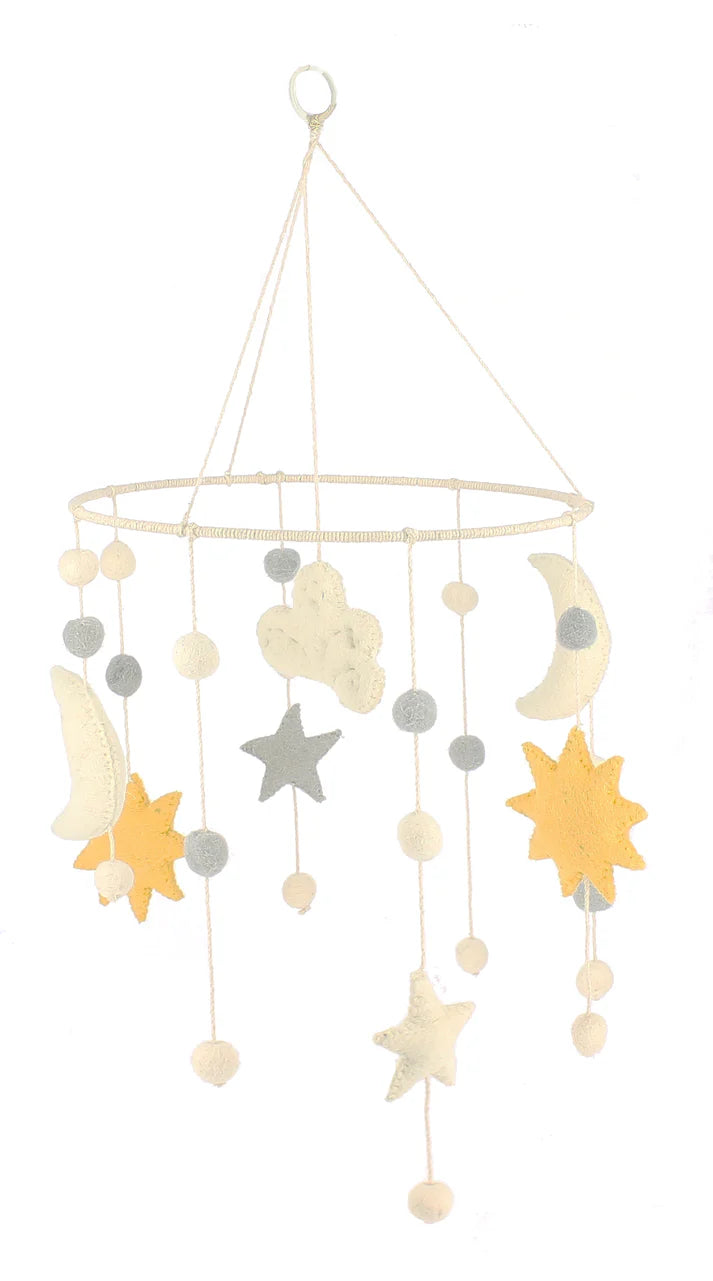 Sun, Moon, & Stars Felt Mobile