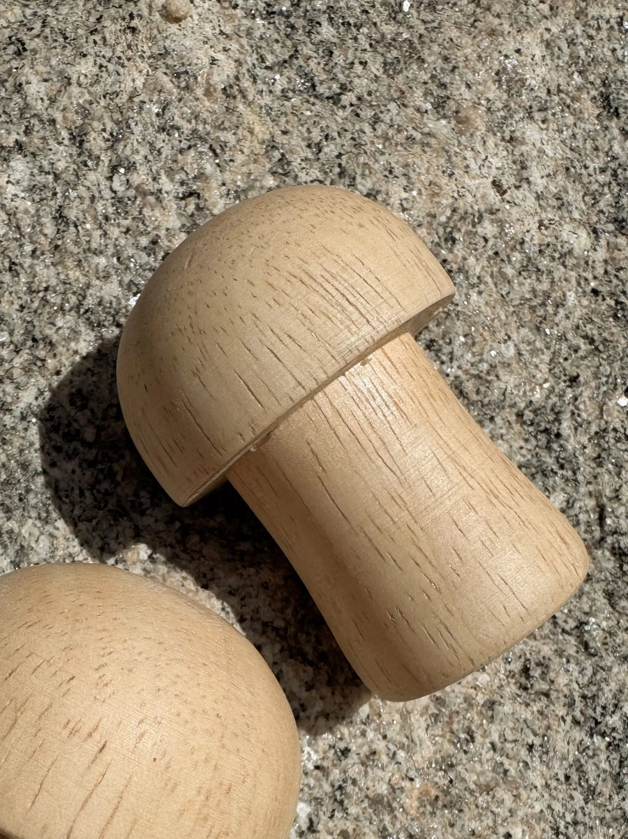 Oak Wood Mushroom Rattle Baby Shaker