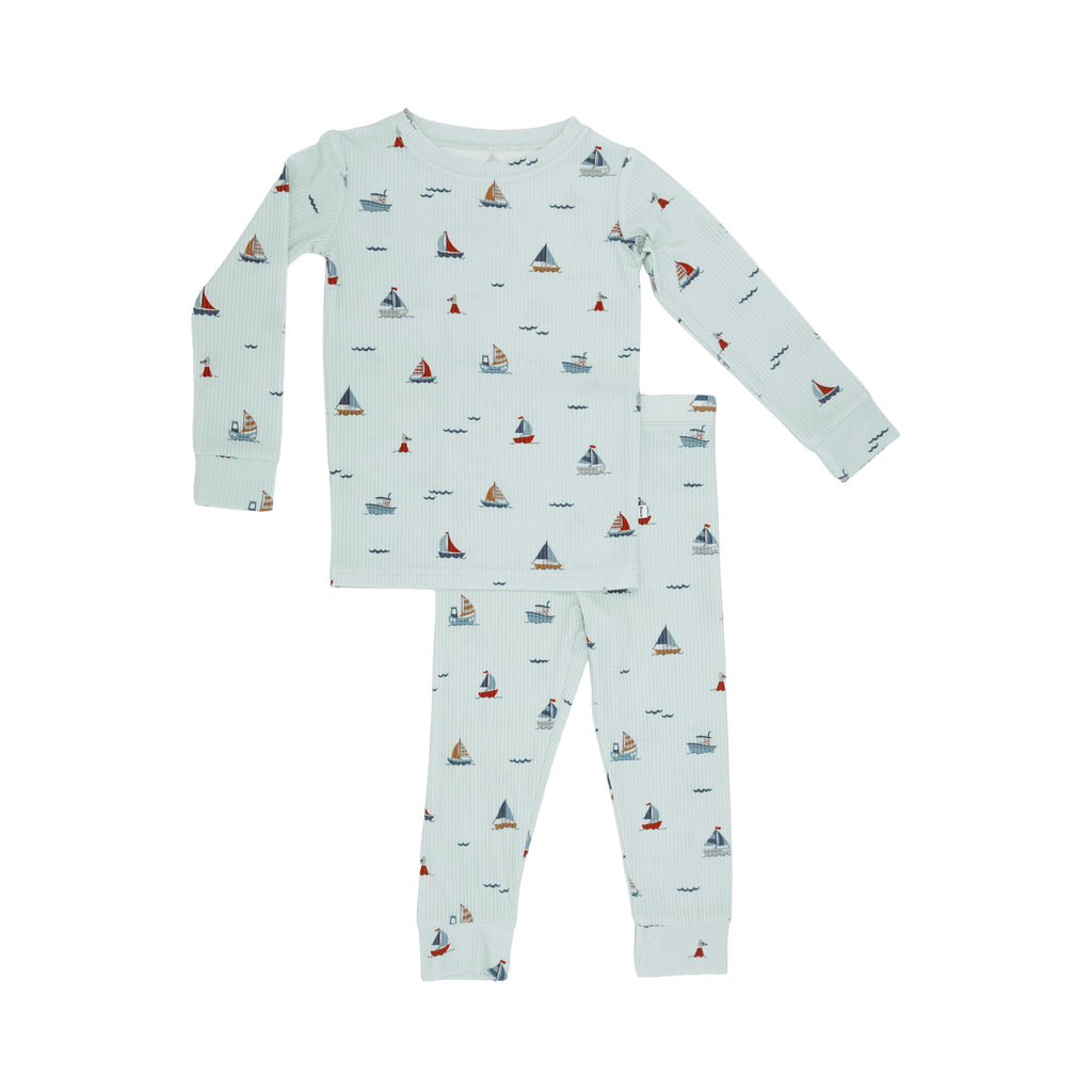 Nautical Boats Ribbed Two-Piece Set
