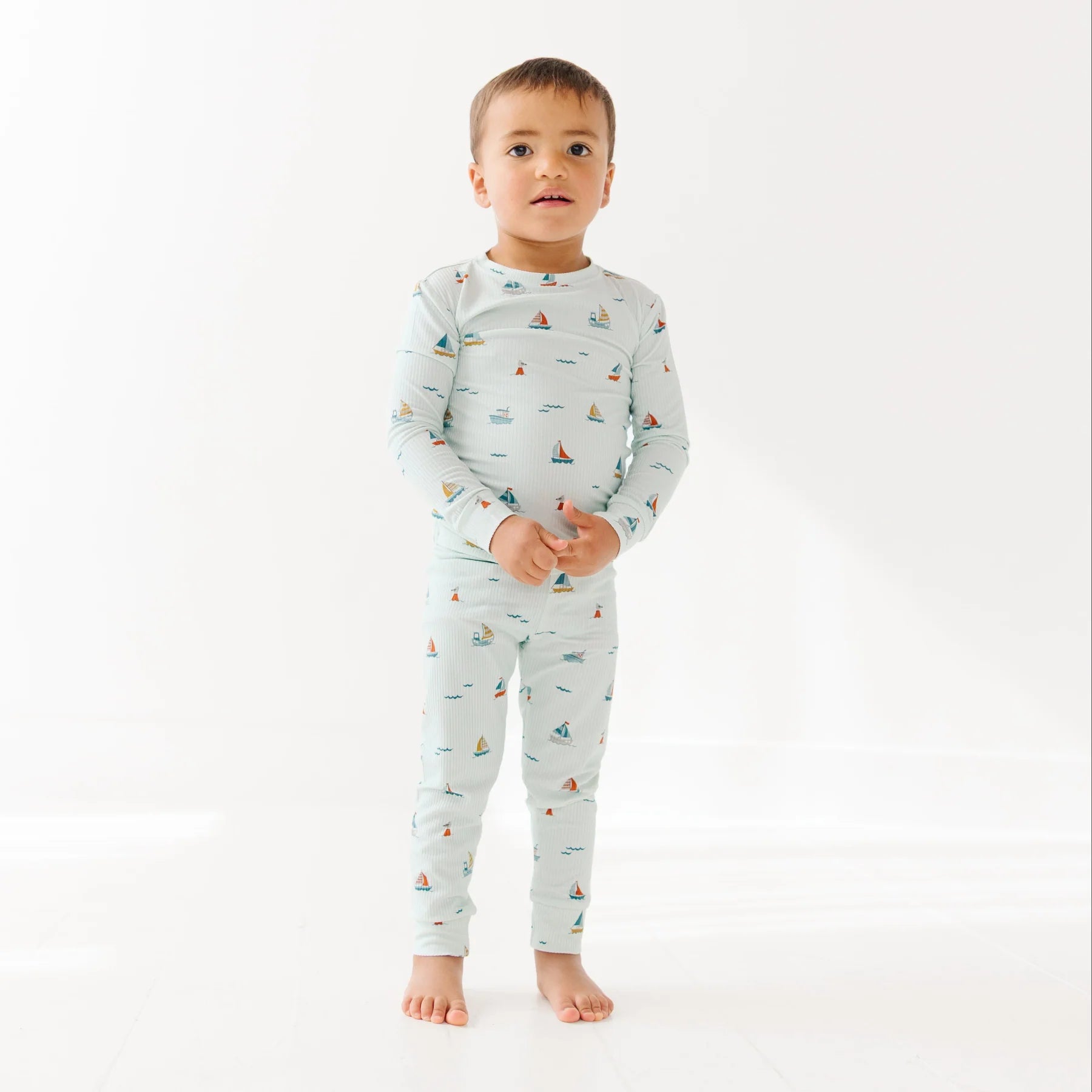 Nautical Boats Ribbed Two-Piece Set