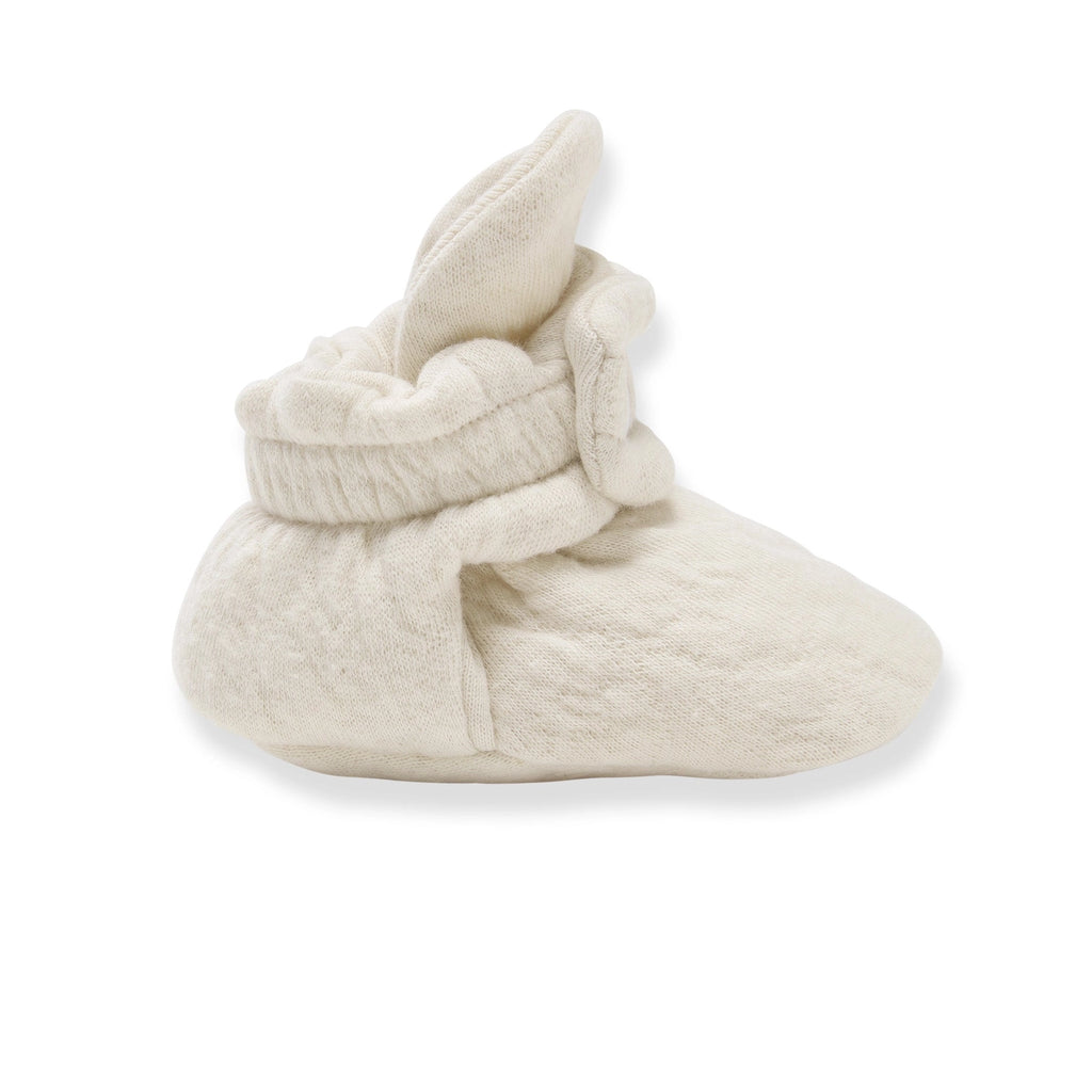 Quilted Organic Cotton Baby Booties - Oat