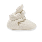 Quilted Organic Cotton Baby Booties - Oat