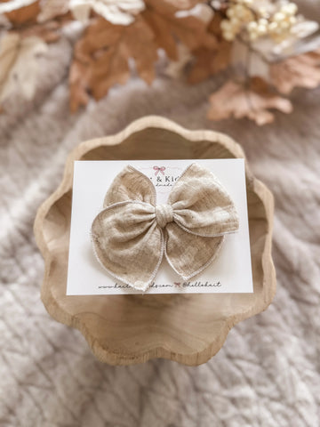 Fable Mini Bow Headband - Oatmeal Cookie